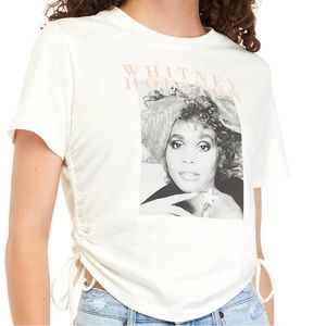 🆕 Whitney Houston Cream
Short Sleeve Cinched Graphic T-Shirt